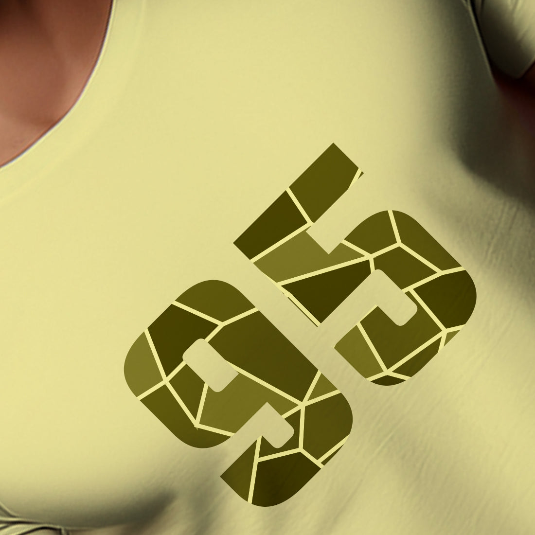 95 Number Men Unisex T-Shirt | Custom Number Graphic Tee (Butter Yellow)