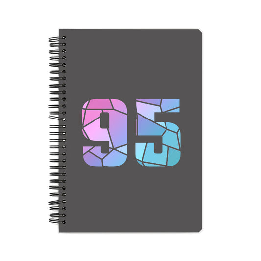 95 Number Notebook (Charcoal Grey, A5 Size, 100 Pages, Ruled, 6 Pack)