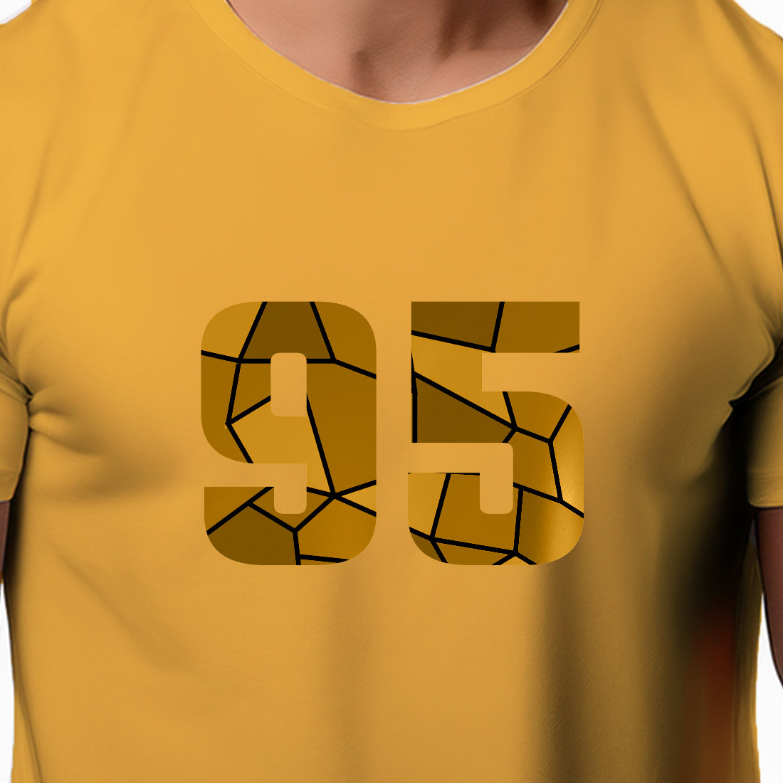95 Number Men Unisex T-Shirt | Custom Number Graphic Tee (Golden Yellow)