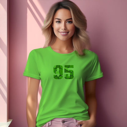 95 Number Women T-Shirt (Liril Green) | Stylish Numeric Graphic Tee
