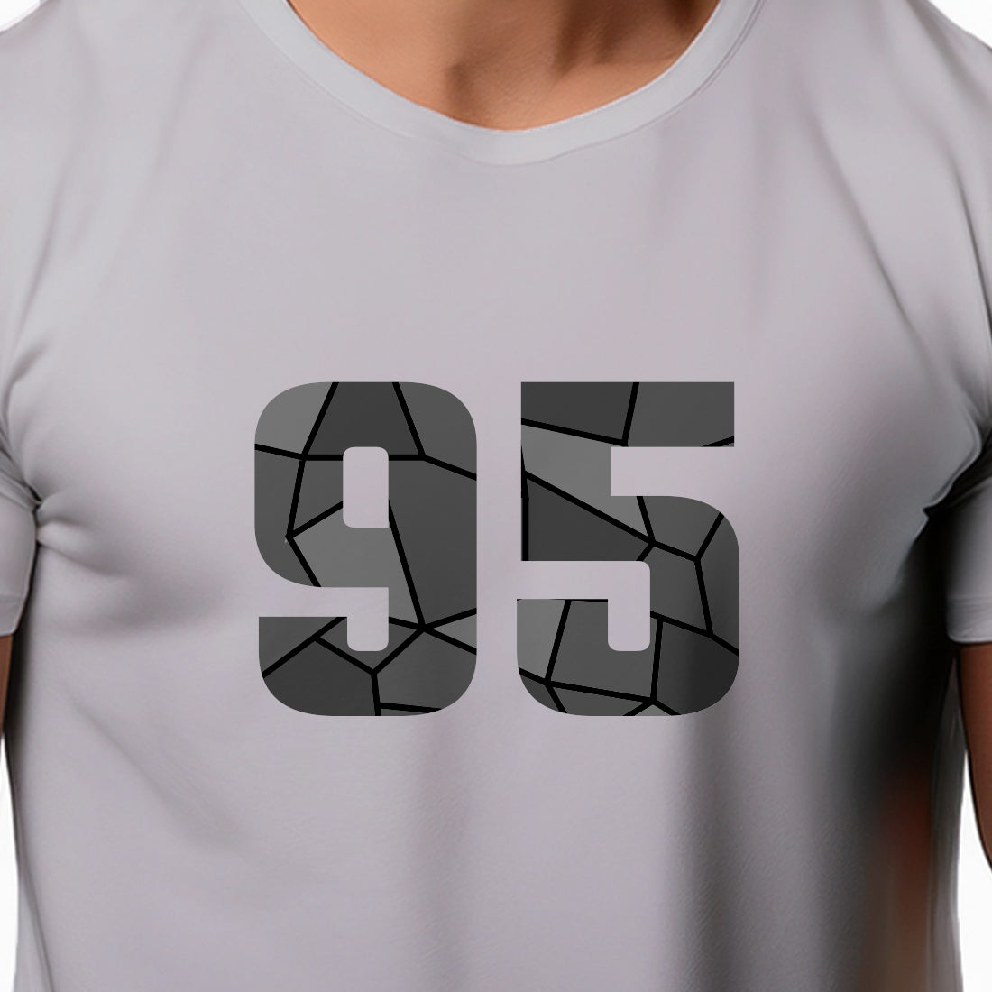 95 Number Men Unisex T-Shirt | Custom Number Graphic Tee (Melange Grey)