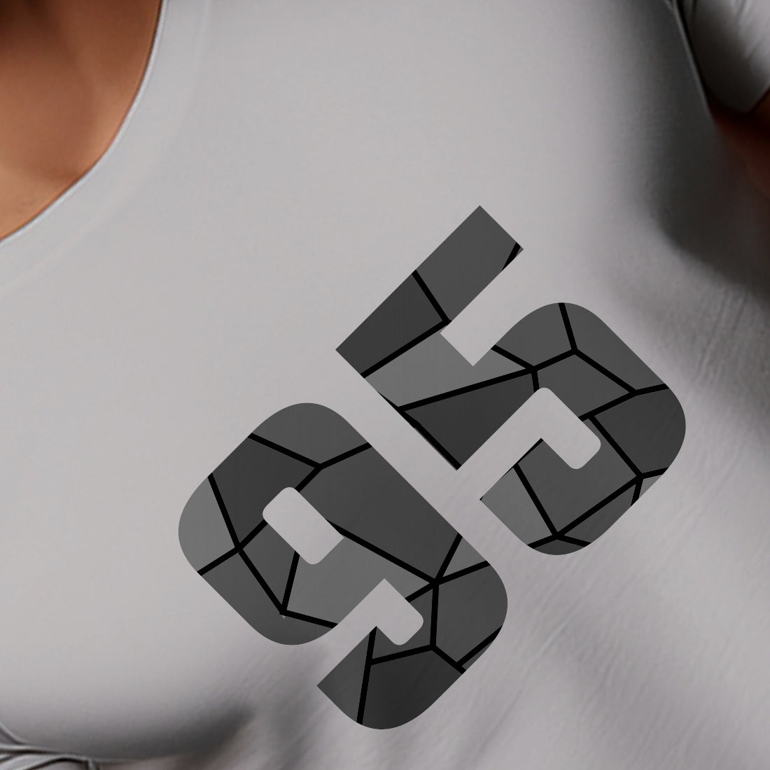 95 Number Men Unisex T-Shirt | Custom Number Graphic Tee (Melange Grey)