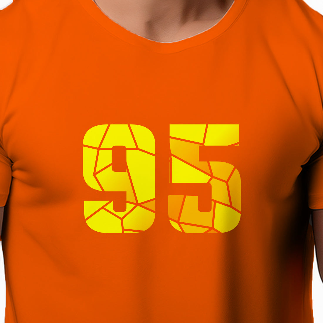 95 Number Men Unisex T-Shirt | Custom Number Graphic Tee (Orange)