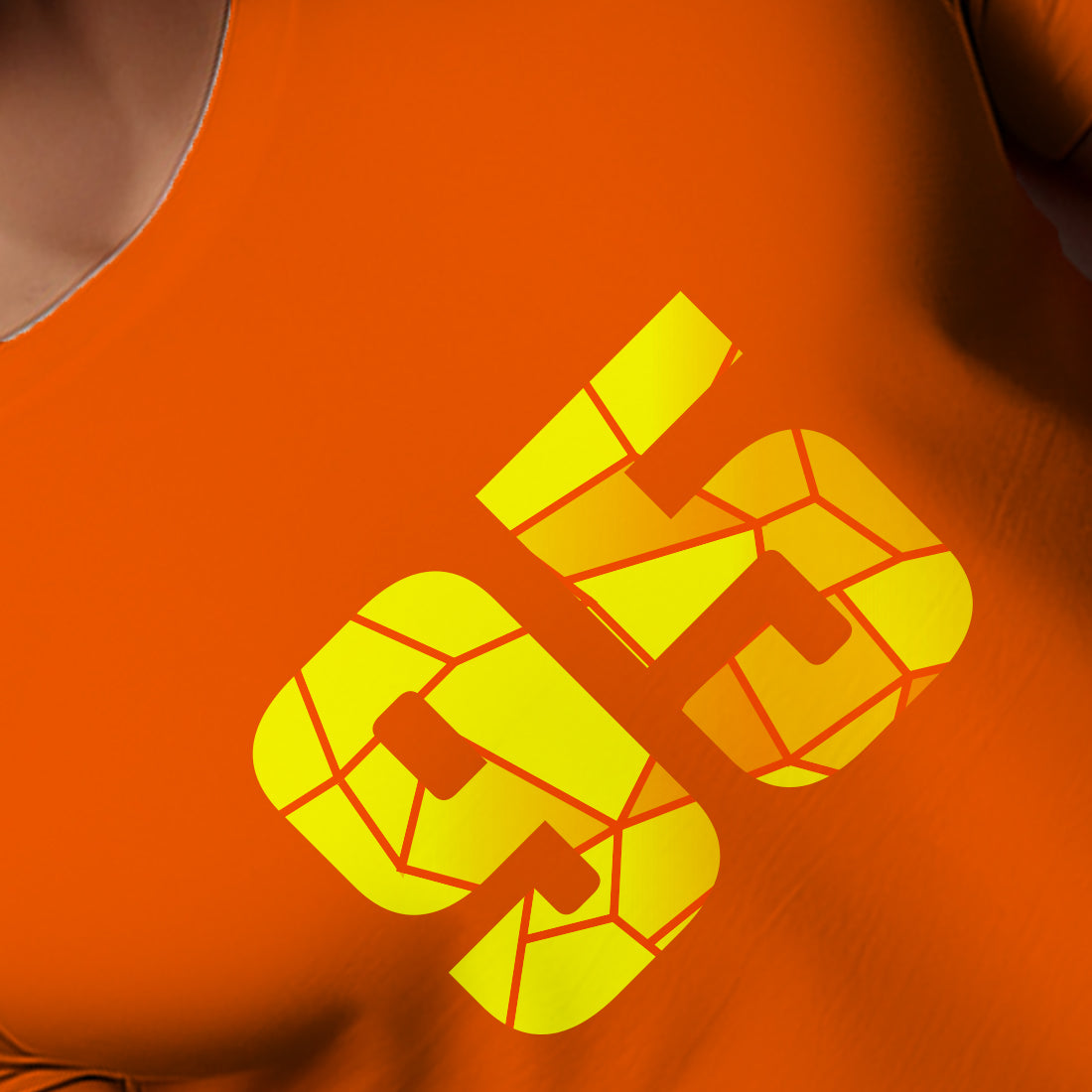 95 Number Men Unisex T-Shirt | Custom Number Graphic Tee (Orange)