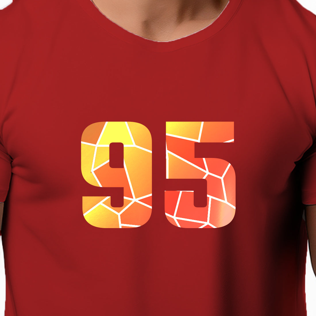 95 Number Men Unisex T-Shirt | Custom Number Graphic Tee (Red)
