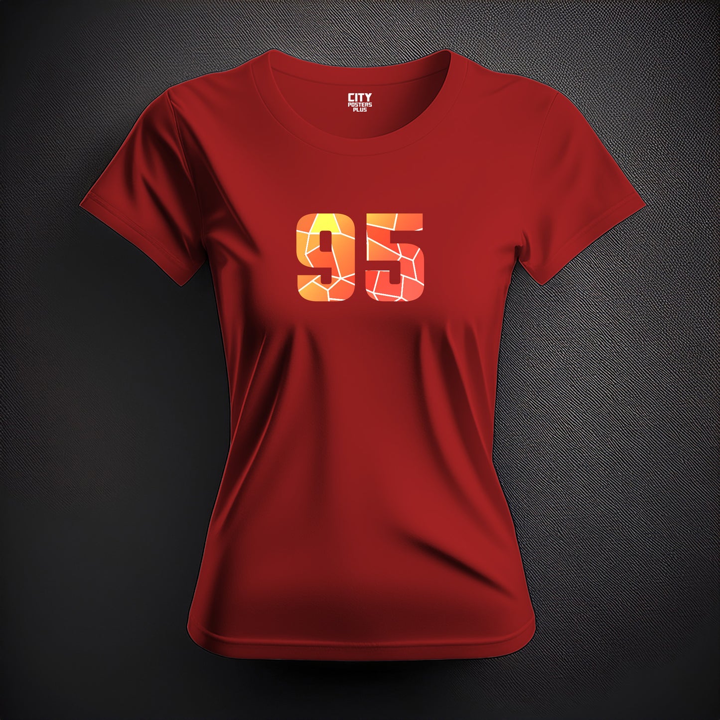 Number 95  Women T-Shirt (Red) | Stylish Numeric Graphic Tee
