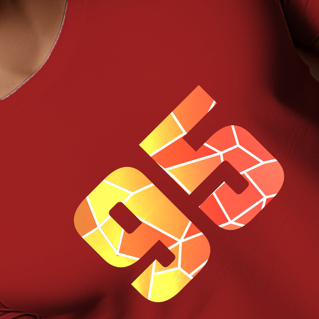 95 Number Men Unisex T-Shirt | Custom Number Graphic Tee (Red)