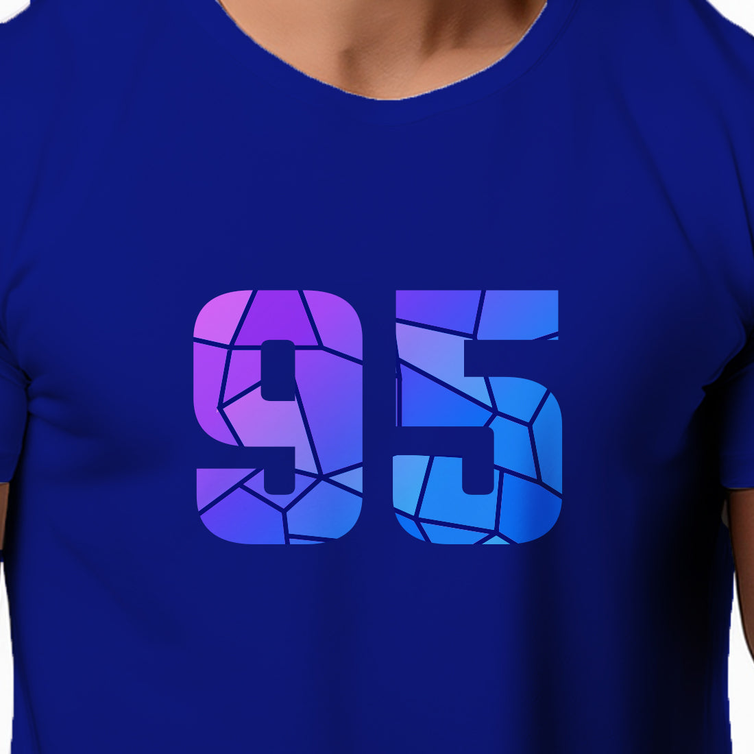 95 Number Men Unisex T-Shirt | Custom Number Graphic Tee (Royal Blue)