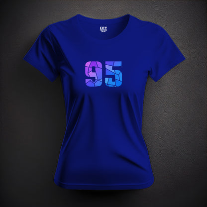 95 Number Women T-Shirt (Royal Blue) | Stylish Numeric Graphic Tee