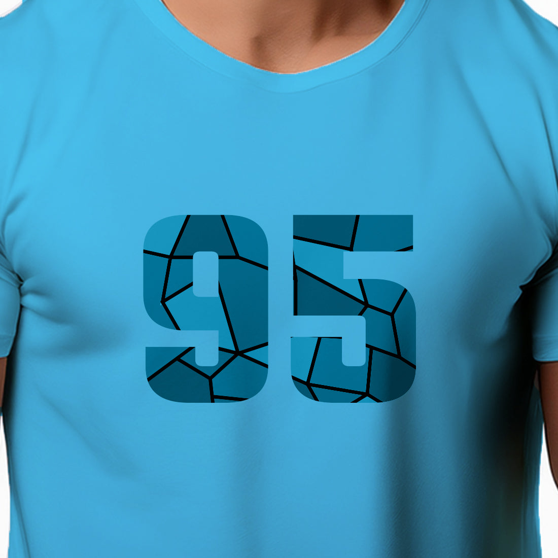 95 Number Men Unisex T-Shirt | Custom Number Graphic Tee (Sky Blue)