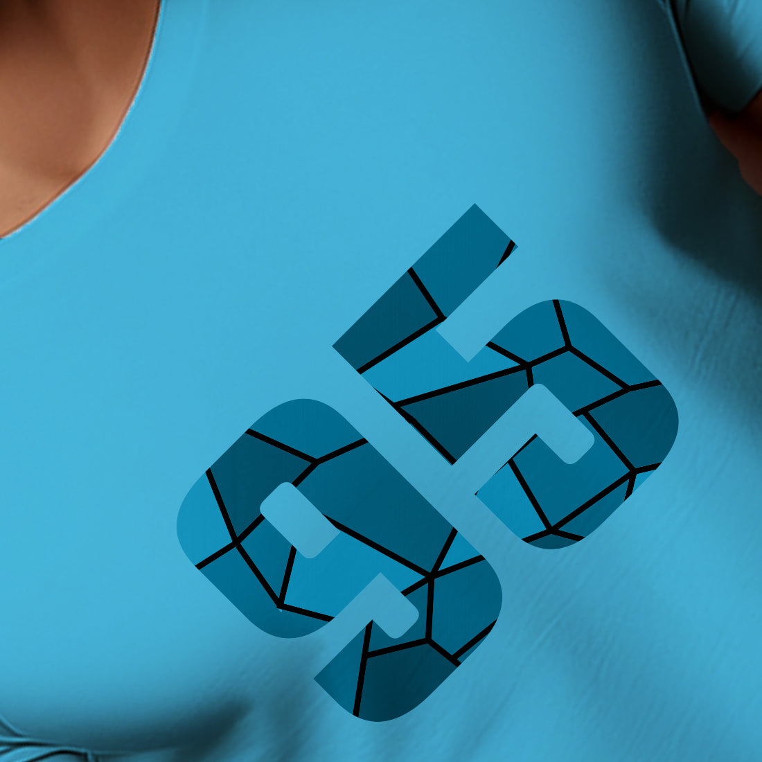 95 Number Men Unisex T-Shirt | Custom Number Graphic Tee (Sky Blue)