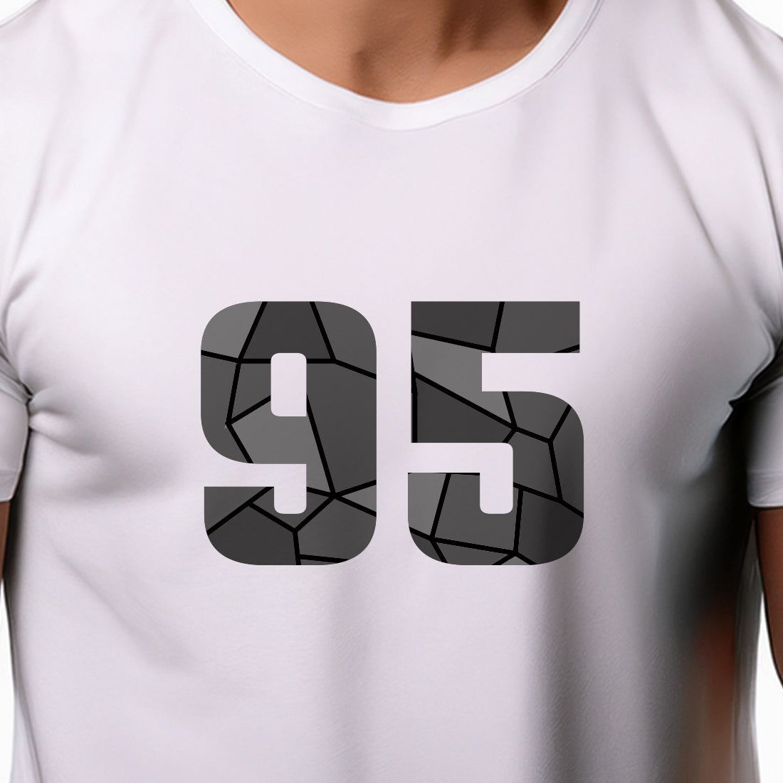 95 Number Men Unisex T-Shirt | Custom Number Graphic Tee (White)