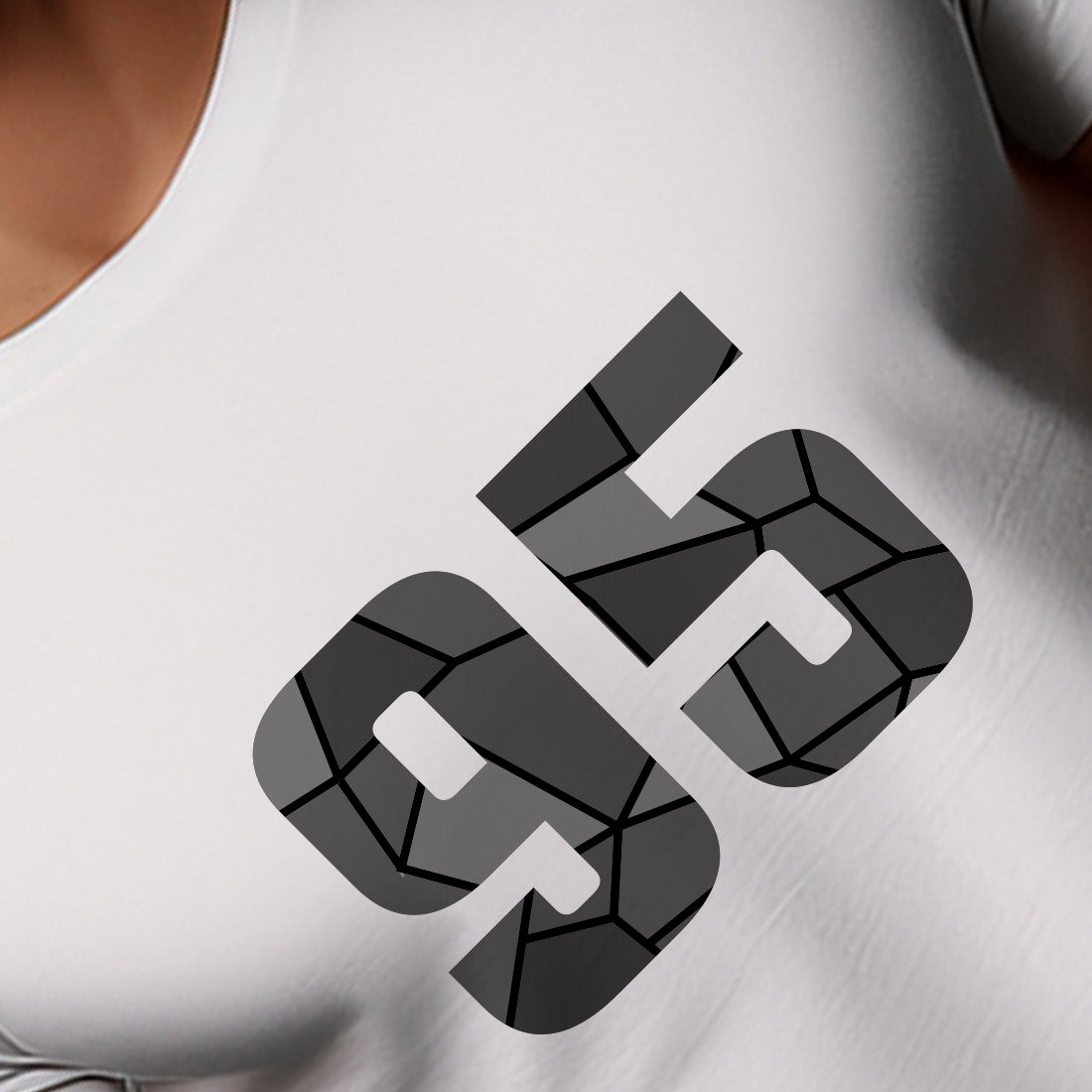 95 Number Men Unisex T-Shirt | Custom Number Graphic Tee (White)