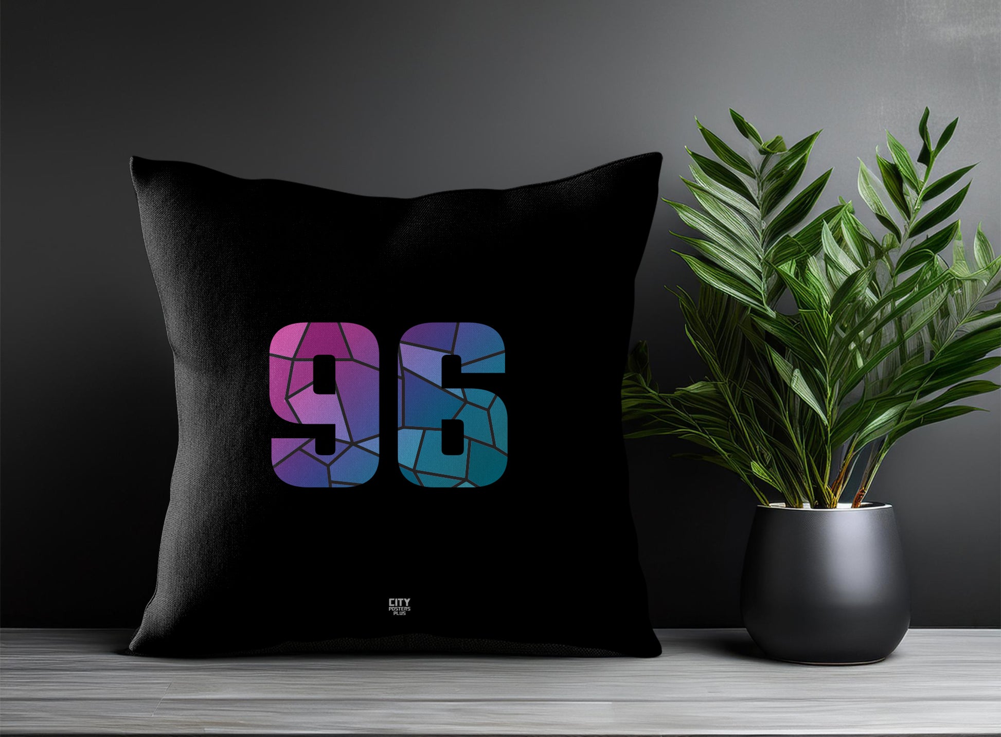 96 Number Pillow Case (Black)