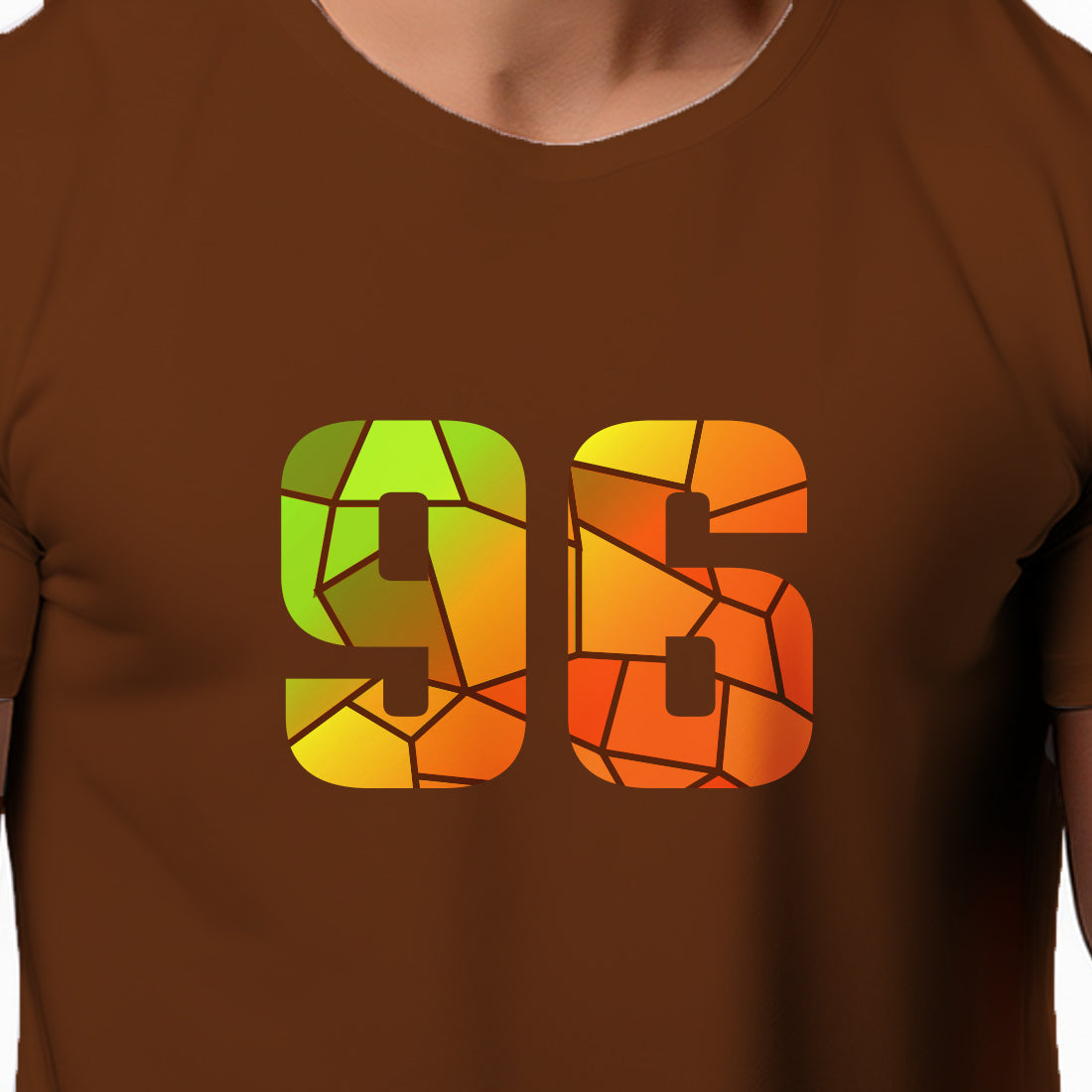 96 Number Men Unisex T-Shirt | Custom Number Graphic Tee (Brown)
