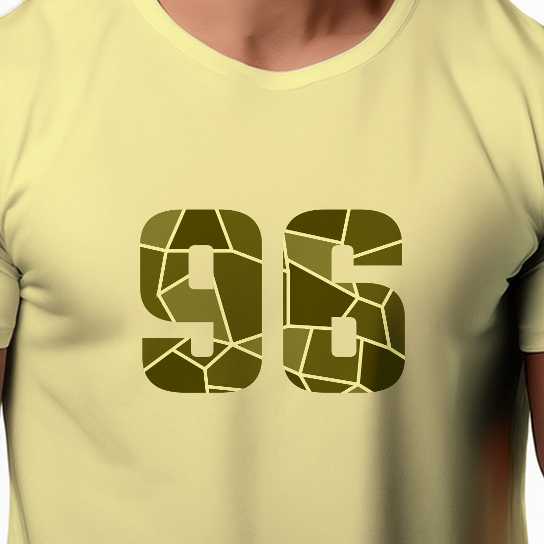96 Number Men Unisex T-Shirt | Custom Number Graphic Tee (Butter Yellow)