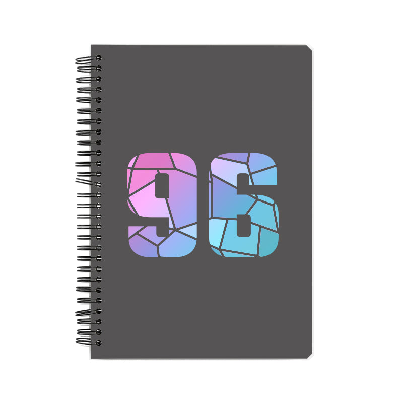 96 Number Notebook (Charcoal Grey, A5 Size, 100 Pages, Ruled, 6 Pack)