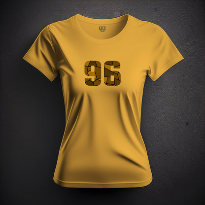 96 Number Women T-Shirt (Golden Yellow) | Stylish Numeric Graphic Tee
