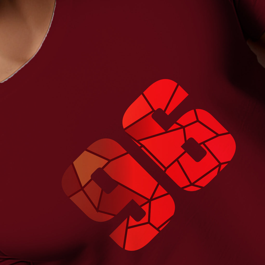 96 Number Men Unisex T-Shirt | Custom Number Graphic Tee (Maroon)