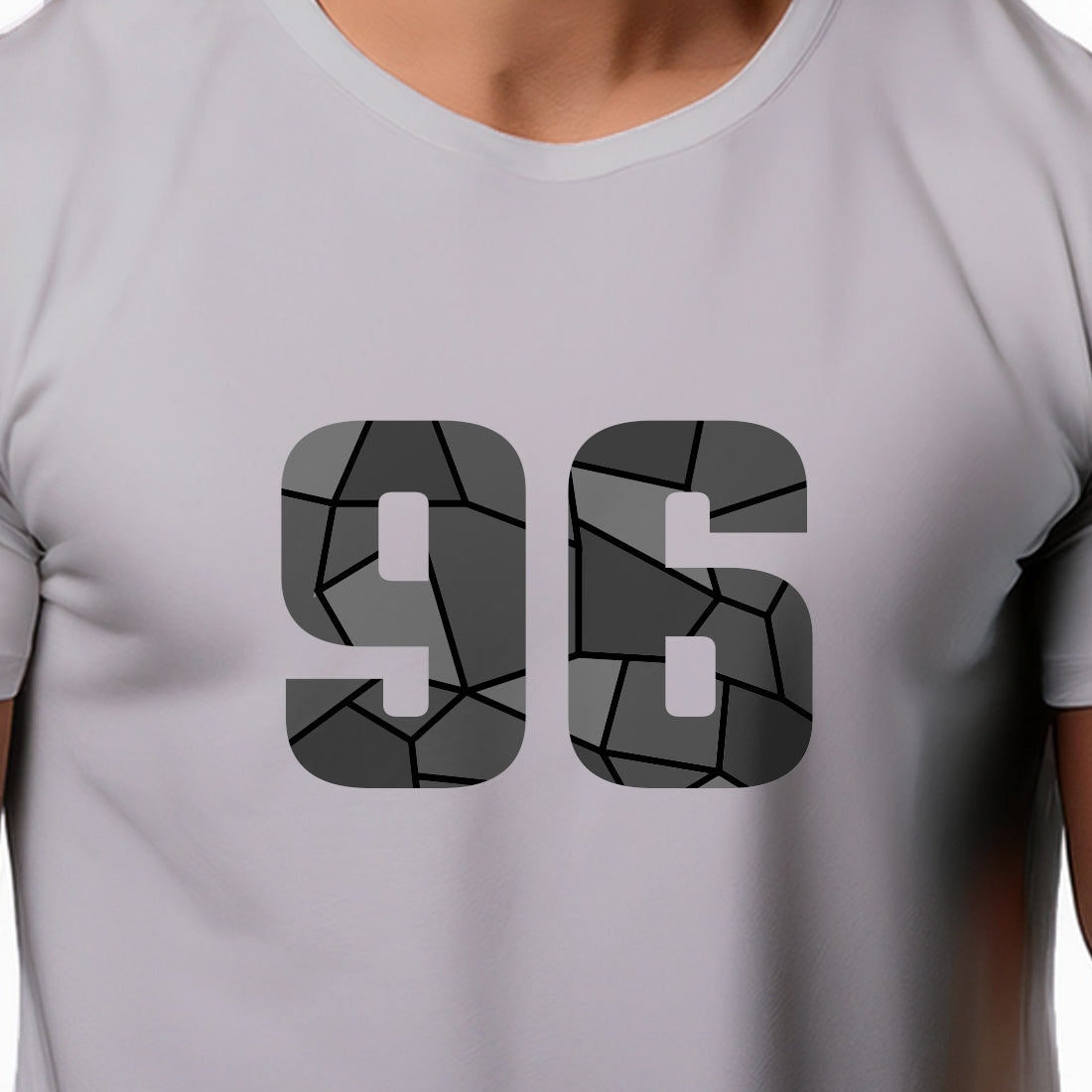 96 Number Men Unisex T-Shirt | Custom Number Graphic Tee (Melange Grey)