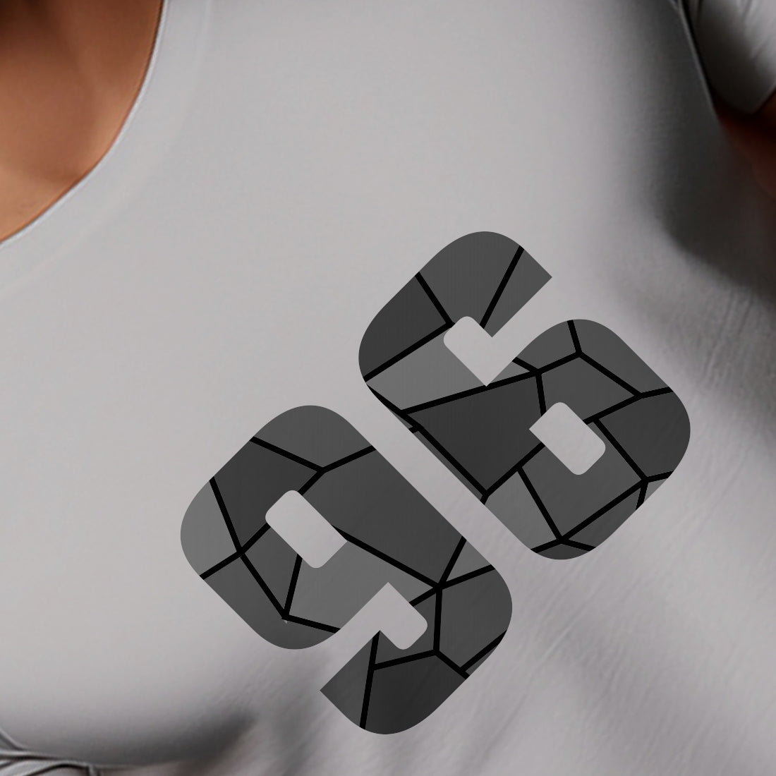 96 Number Men Unisex T-Shirt | Custom Number Graphic Tee (Melange Grey)