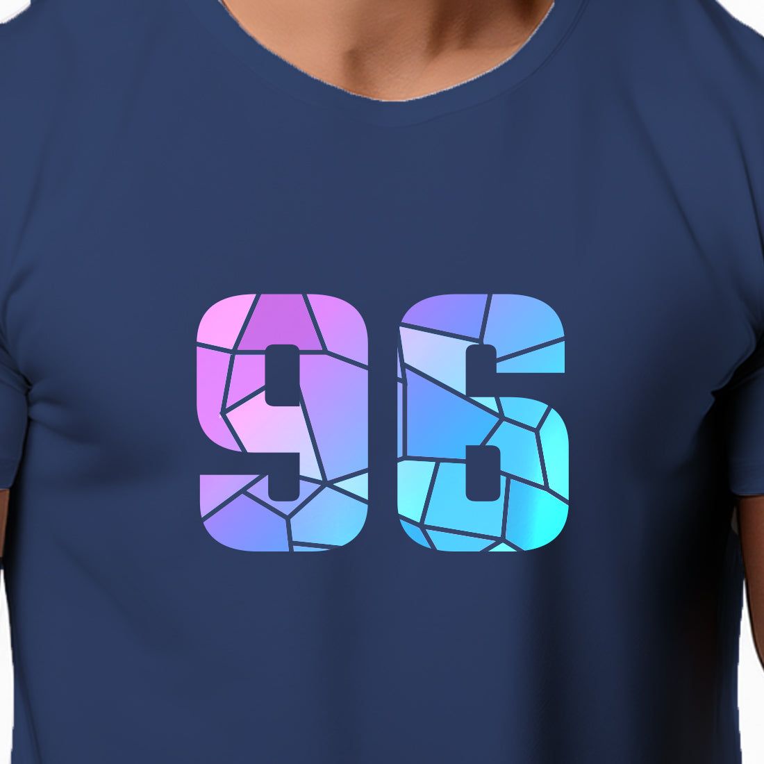 96 Number Men Unisex T-Shirt | Custom Number Graphic Tee (Navy Blue)