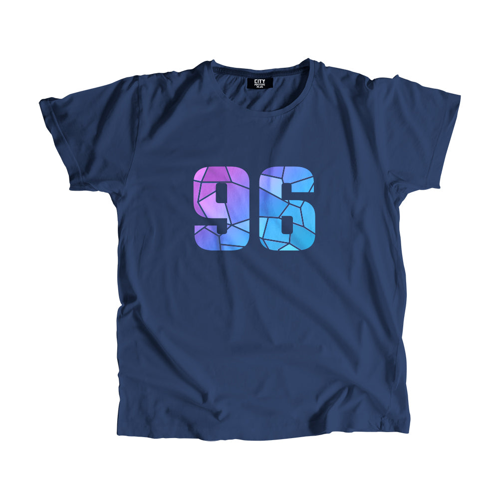 00-99 Numbers Unisex T-Shirt (Navy Blue, Large Size)
