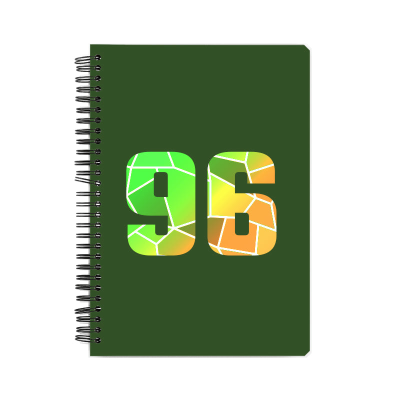 96 Number Notebook (Olive Green, A5 Size, 100 Pages, Ruled, 6 Pack)