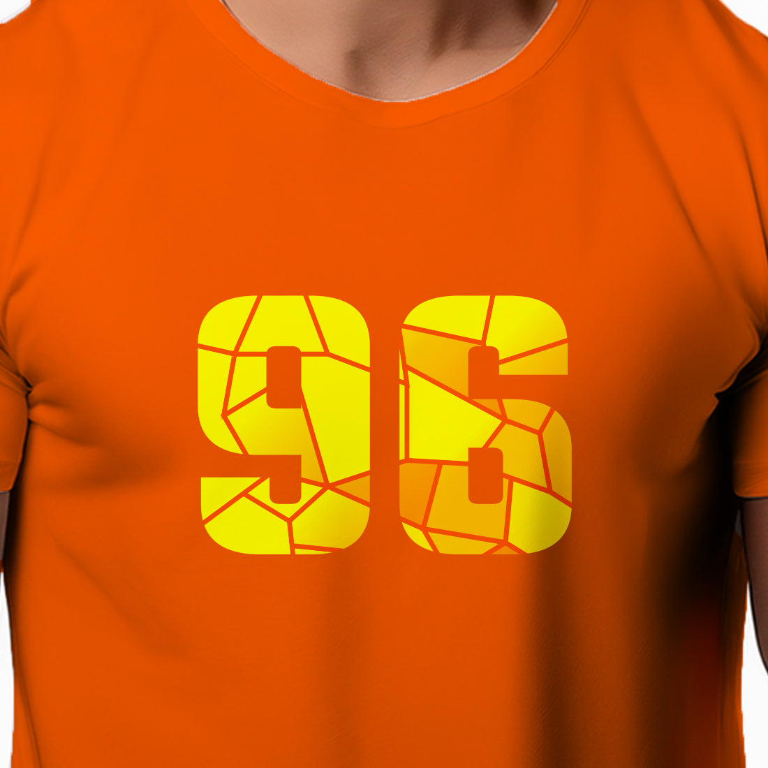 96 Number Men Unisex T-Shirt | Custom Number Graphic Tee (Orange)