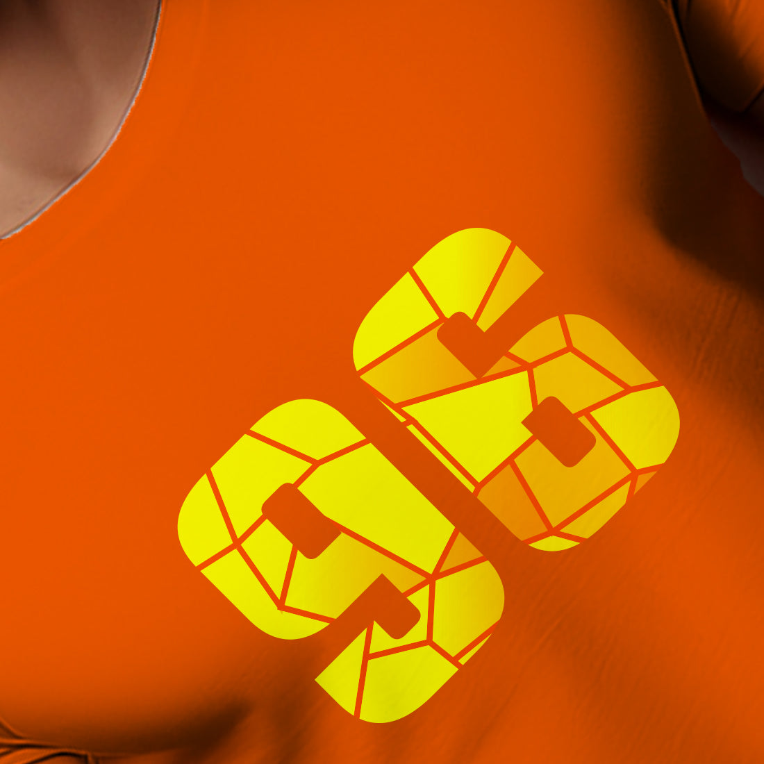 96 Number Men Unisex T-Shirt | Custom Number Graphic Tee (Orange)