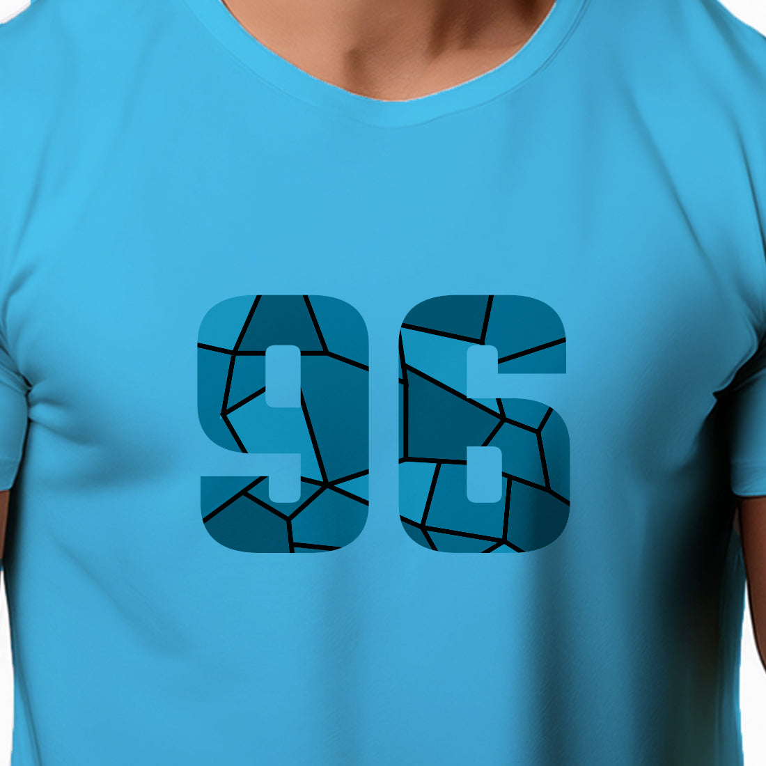 96 Number Men Unisex T-Shirt | Custom Number Graphic Tee (Sky Blue)