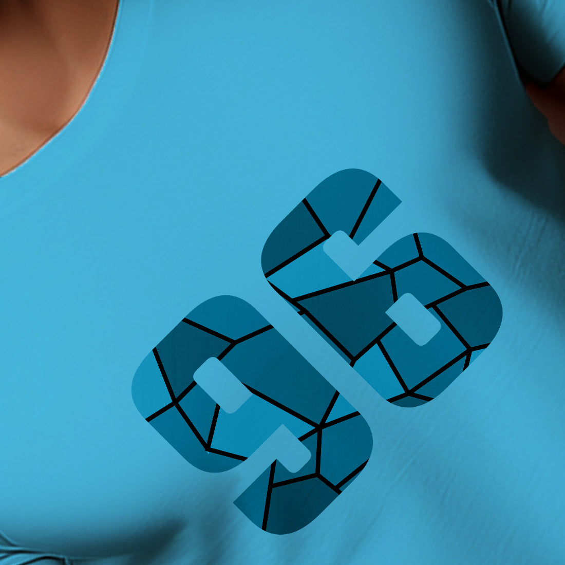 96 Number Men Unisex T-Shirt | Custom Number Graphic Tee (Sky Blue)