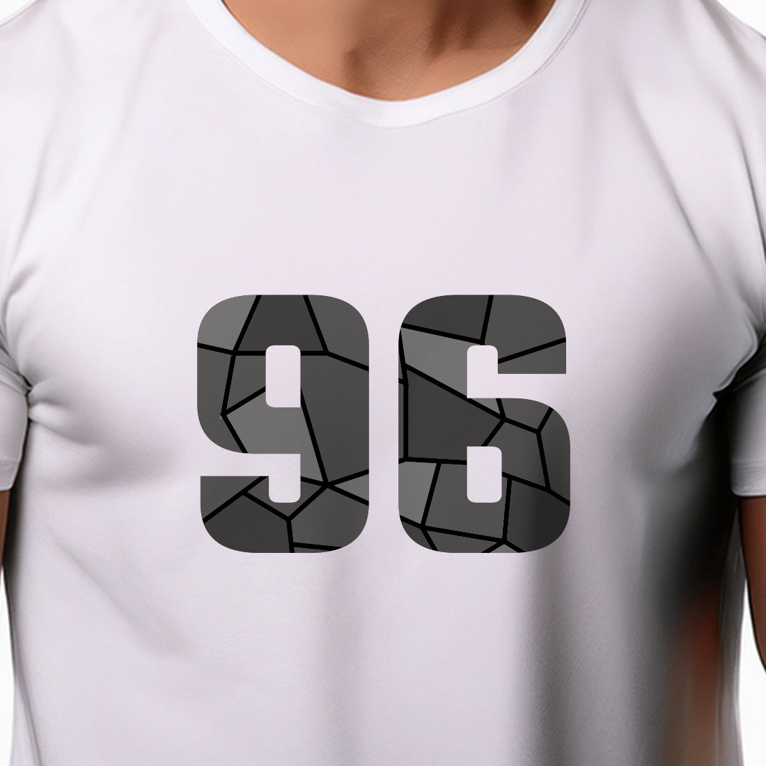 96 Number Men Unisex T-Shirt | Custom Number Graphic Tee (White)