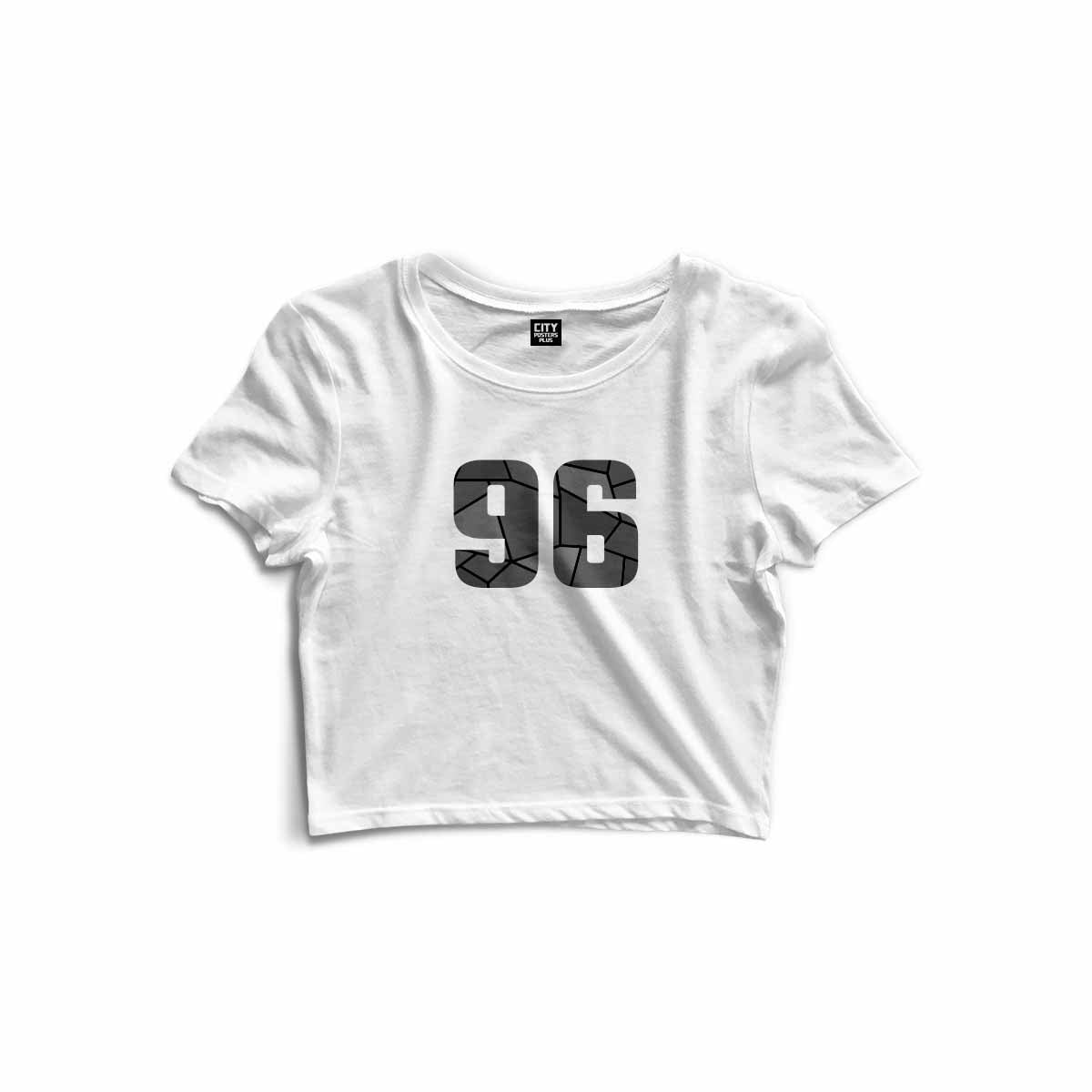 96 Number Women Crop Top (White)