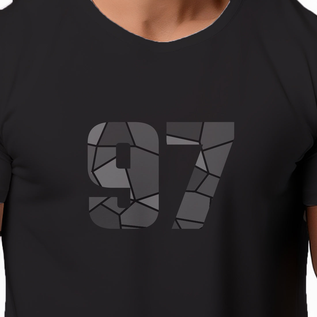 97 Number Men Unisex T-Shirt | Custom Number Graphic Tee (Black)