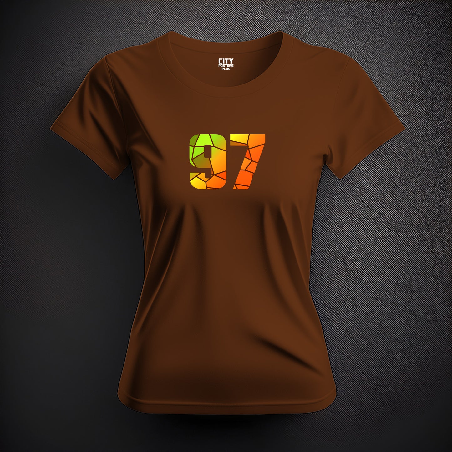 Number 97  Women T-Shirt (Brown) | Stylish Numeric Graphic Tee