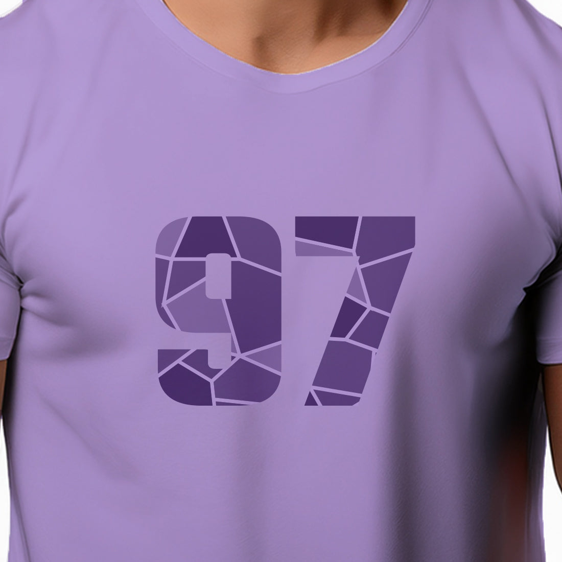 97 Number Men Unisex T-Shirt | Custom Number Graphic Tee (Iris Lavender)