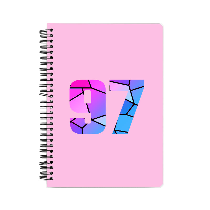 97 Number Notebook (Light Pink, A5 Size, 100 Pages, Ruled, 6 Pack)