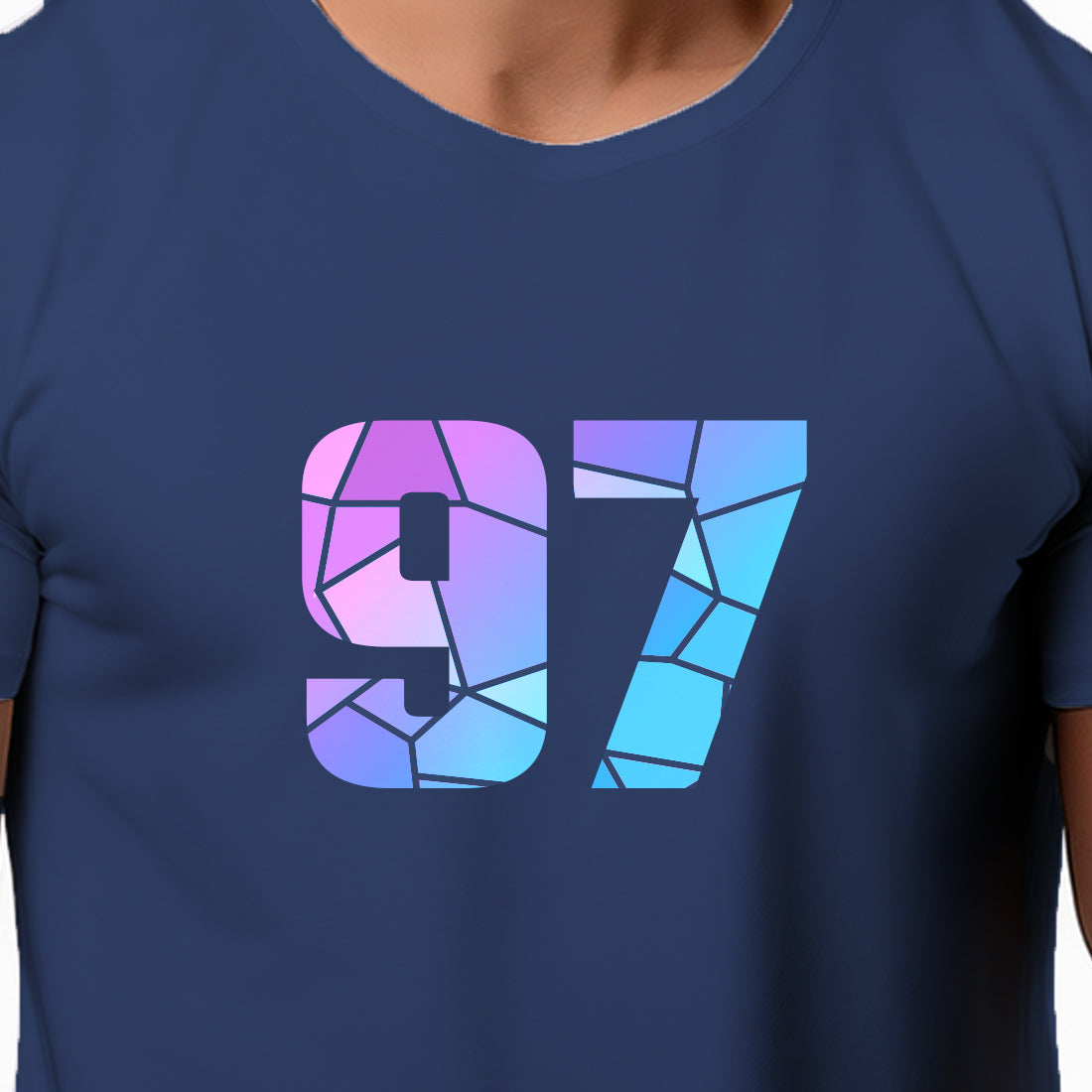 97 Number Men Unisex T-Shirt | Custom Number Graphic Tee (Navy Blue)