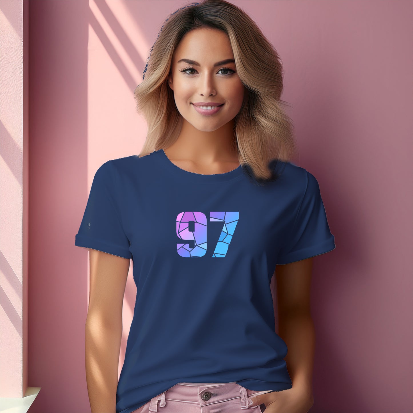 97 Number Women T-Shirt (Navy Blue)