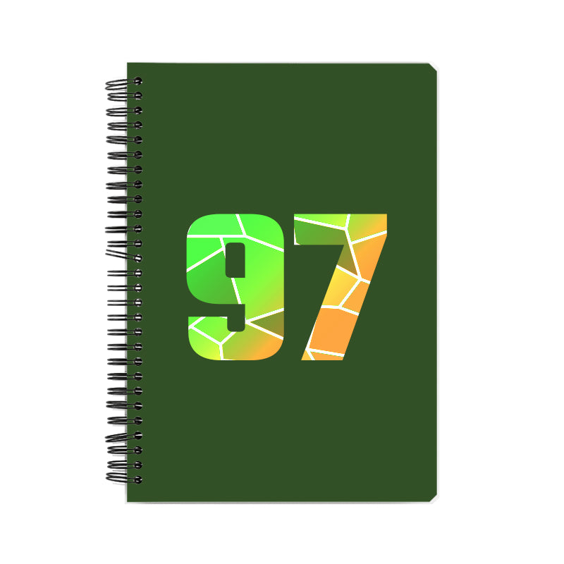 97 Number Notebook (Olive Green, A5 Size, 100 Pages, Ruled, 6 Pack)