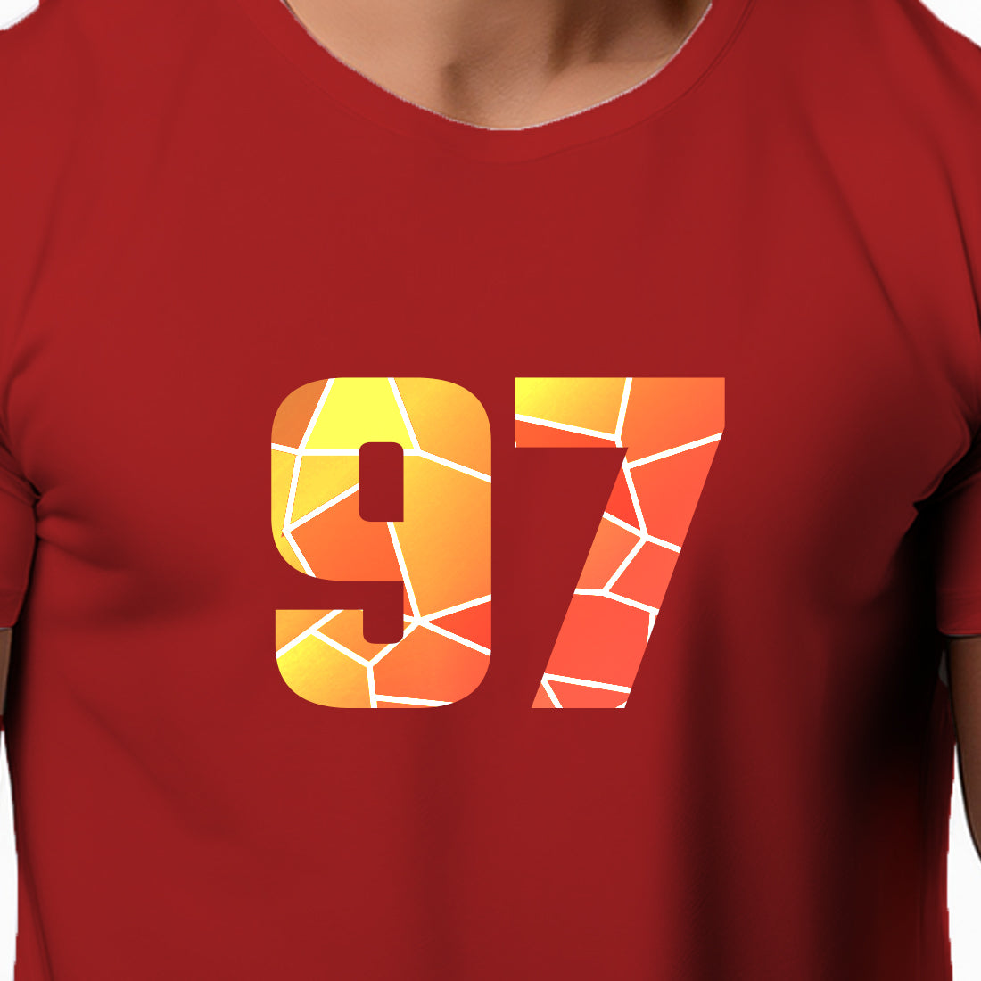 97 Number Men Unisex T-Shirt | Custom Number Graphic Tee (Red)