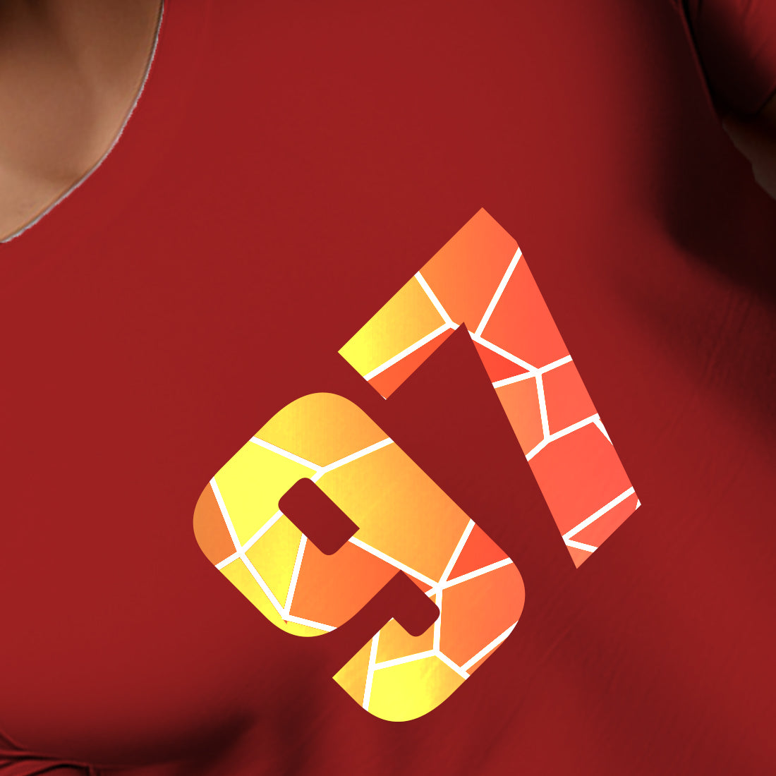 97 Number Men Unisex T-Shirt | Custom Number Graphic Tee (Red)