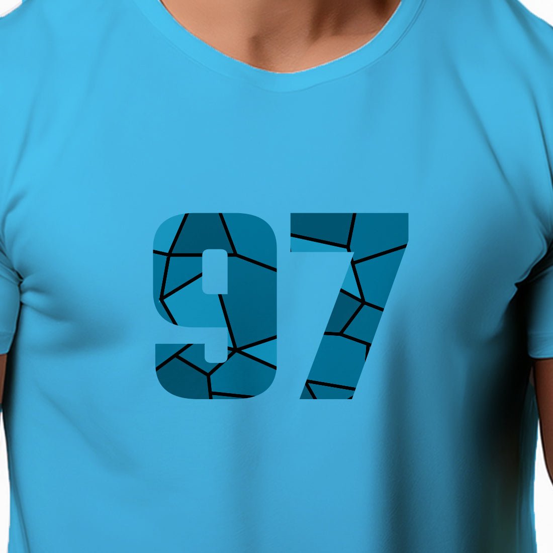 97 Number Men Unisex T-Shirt | Custom Number Graphic Tee (Sky Blue)