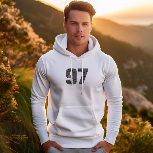 97 Number Unisex Hoodie (White)