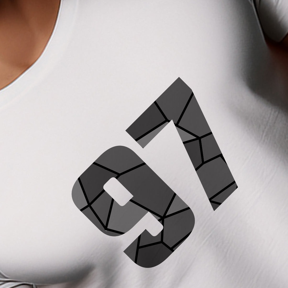97 Number Men Unisex T-Shirt | Custom Number Graphic Tee (White)