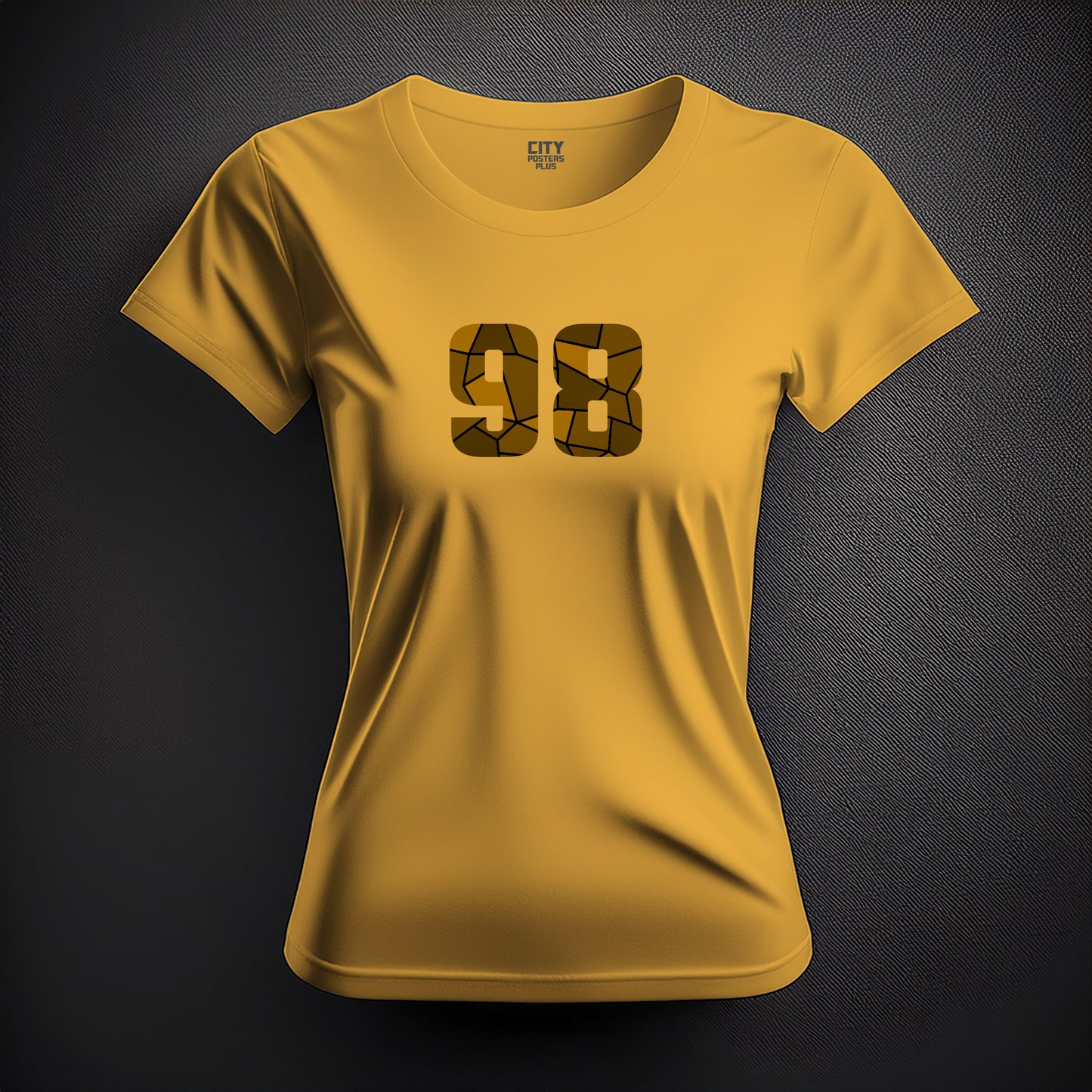 Number 98  Women T-Shirt (Golden Yellow) | Stylish Numeric Graphic Tee