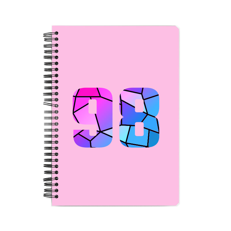 98 Number Notebook (Light Pink, A5 Size, 100 Pages, Ruled, 6 Pack)