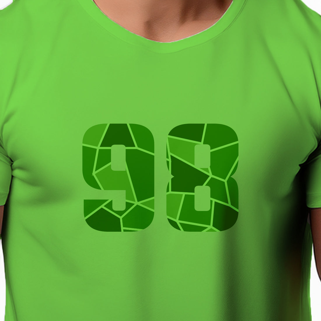98 Number Men Unisex T-Shirt | Custom Number Graphic Tee (Liril Green)