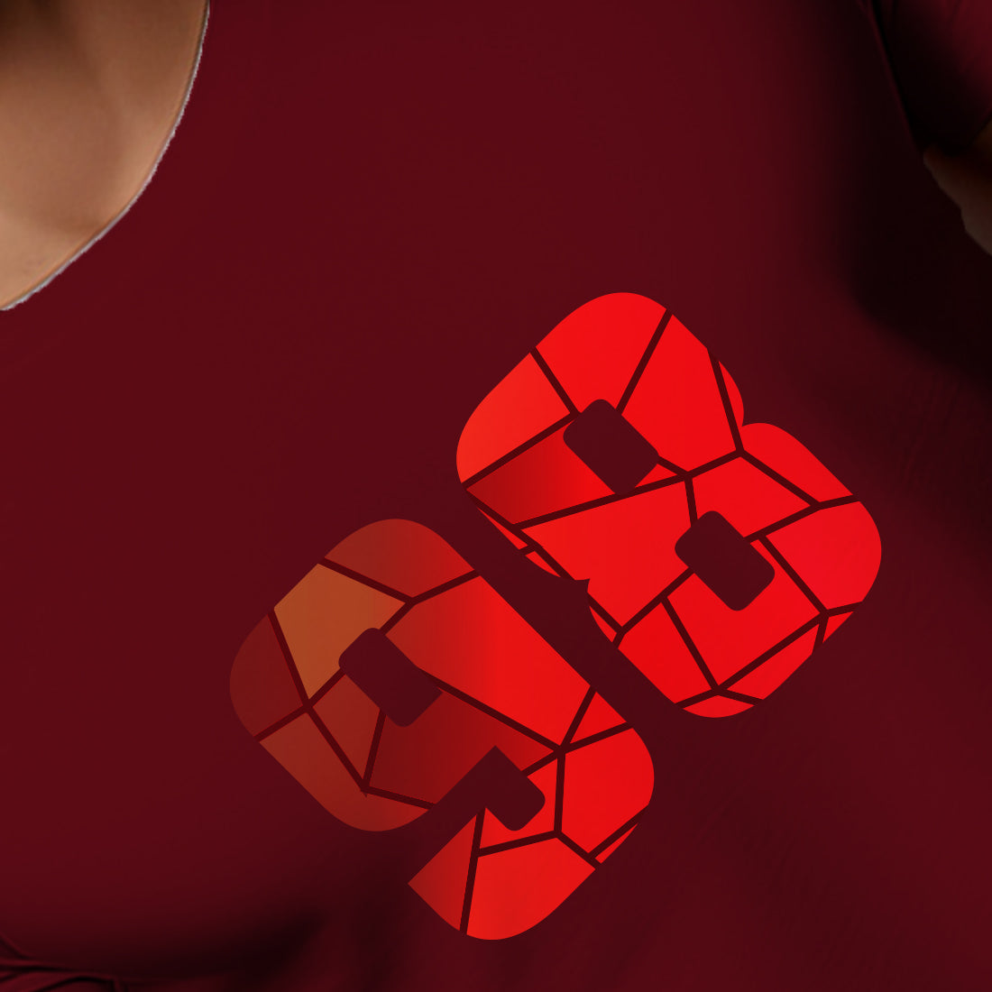 98 Number Men Unisex T-Shirt | Custom Number Graphic Tee (Maroon)